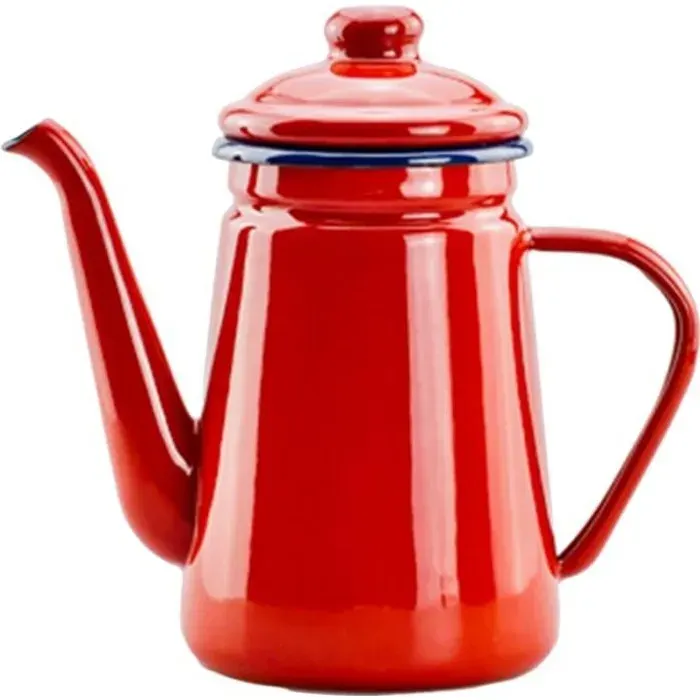 Bouilloire émaillée à la main 11L - SODIAL - Rouge - Socle 360 degrés - Fonction maintien au chaud