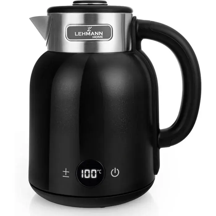 Bouilloire Inox 15L 2200W Température Réglable 40-100°C Écran LED Maintien Au Chaud Sans BPA Noir