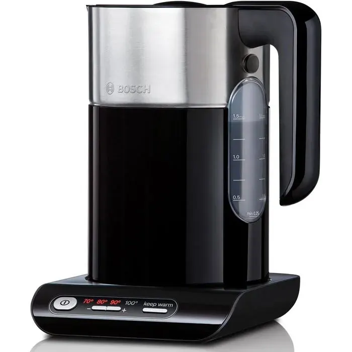 Bouilloire Inox 15L 2400W Température Réglable Maintien Au Chaud Arrêt Automatique Protection Surchauffe Noir