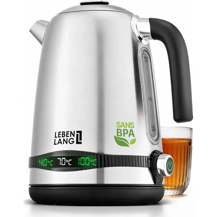 Bouilloire Inox 17L 2200W Température Réglable Affichage Numérique Maintien Au Chaud Chauffe-Eau Électrique