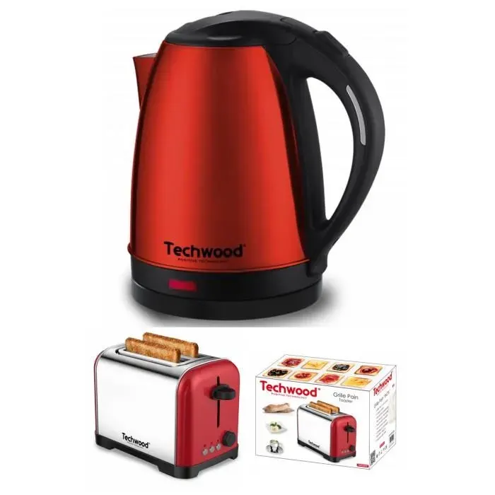 Bouilloire - Inox - Rouge - 18L - Sans Fil - 1500W - Arrêt Automatique