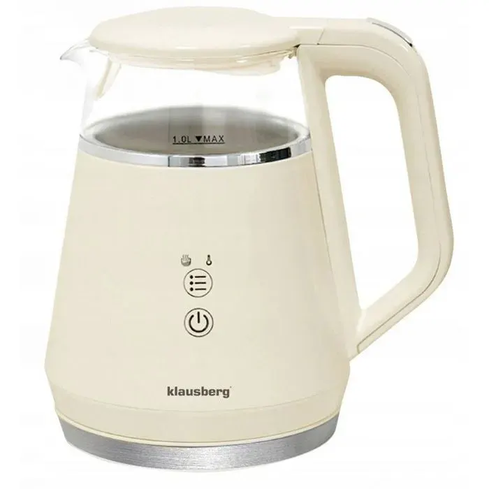 Bouilloire - KLAUSBERG - KB-7893 - Crème - 1 L - Socle 360°