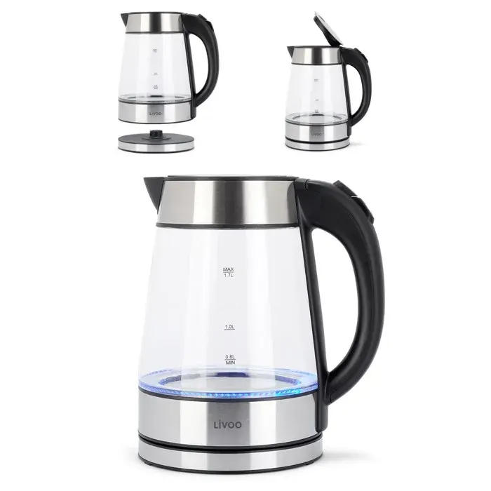 Bouilloire - LIVOO - INOX GRISE - 17L - 2200W - Sans Fil - Arrêt Automatique