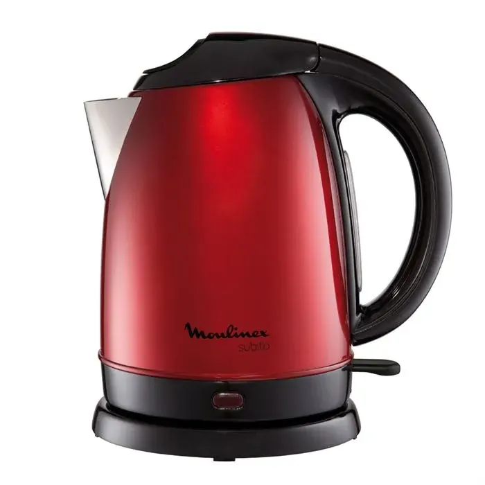 Bouilloire - MOULINEX - Subito Inox rouge - 1.7L - 2000W - Résistance cachée