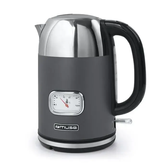 Bouilloire - MUSE - MS020DG - 1.7 L - 2200W - sans fil - acier inoxydable gris
