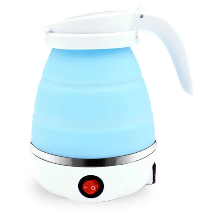 Bouilloire pliable en silicone 0.6L – Réchaud de camping léger – Résistante aux températures élevées - 6L-bleu