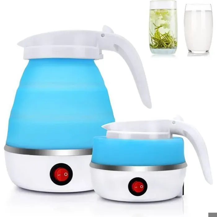 Bouilloire Pliable en Silicone Bouilloire de Voyage Bouilloire Electrique 06L Kettle Mini Bouilloire Portable avec Fond en Ac...