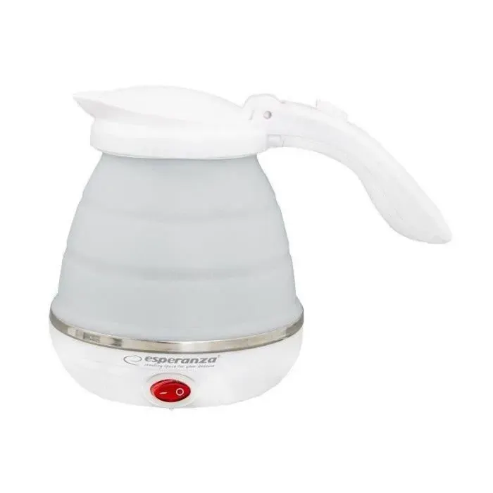 Bouilloire pliable - Esperanza - 0.5 L - Silicone acier inoxydable plastique - Blanc