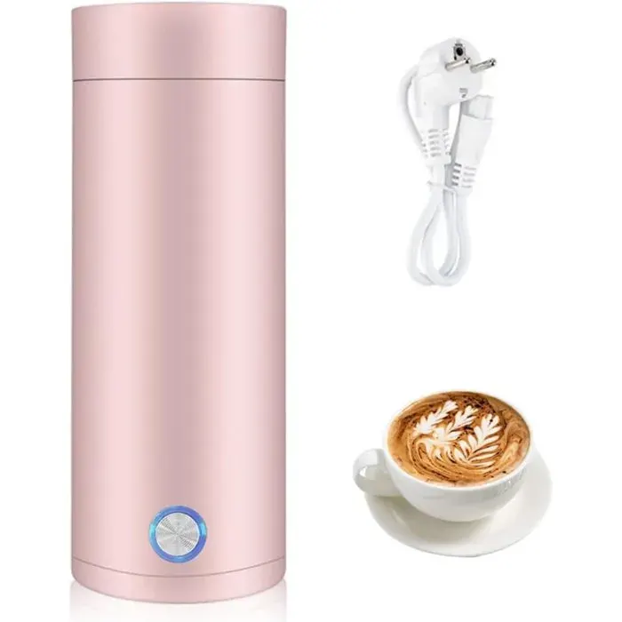 Bouilloire portable - 1 pièce Rose 400ml mini bouilloire voyage camping ébullition rapide 5min - Couleur rose Étiquette