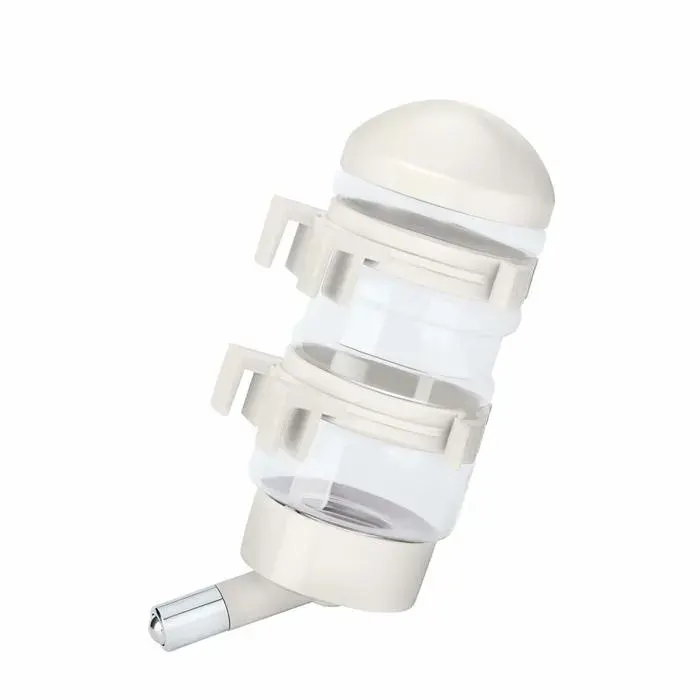 Bouilloire pour fontaines à boire sans gouttes pour animaux de compagnie 400ml avec alimentation automatique en eau (blanche)