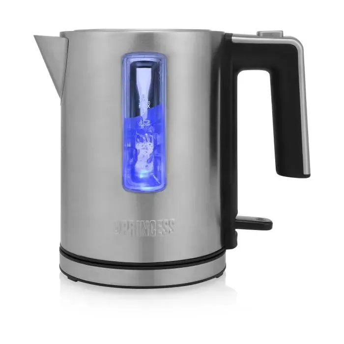 Bouilloire - PRINCESS - Deluxe 236045 - 1 L - Inox - 2200 W - Fenêtre graduée lumineuse