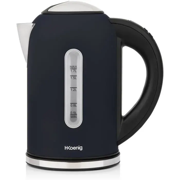 Bouilloire programmable - HKOENIG - BOE56 - 17L - 2200 W - Température réglable - Ecran LCD - Bleu nuit mat et acier inoxydable