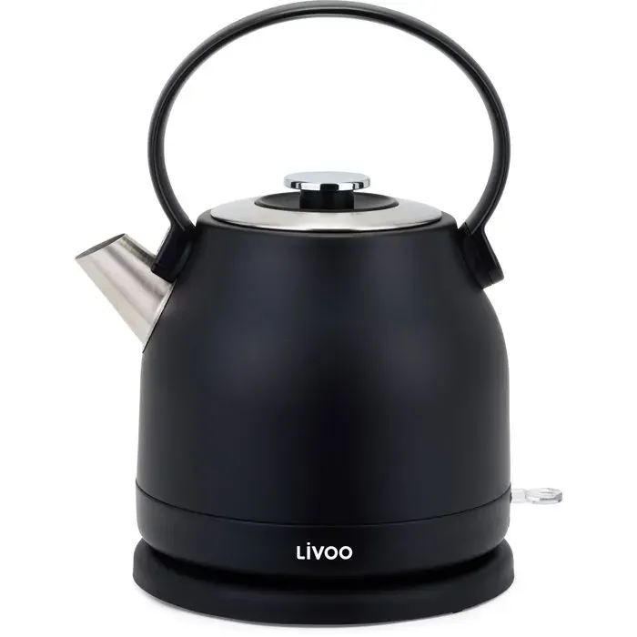 Bouilloire rétro - LIVOO - DOD202N - 2200 W - 15 L - Socle 360° - Noir