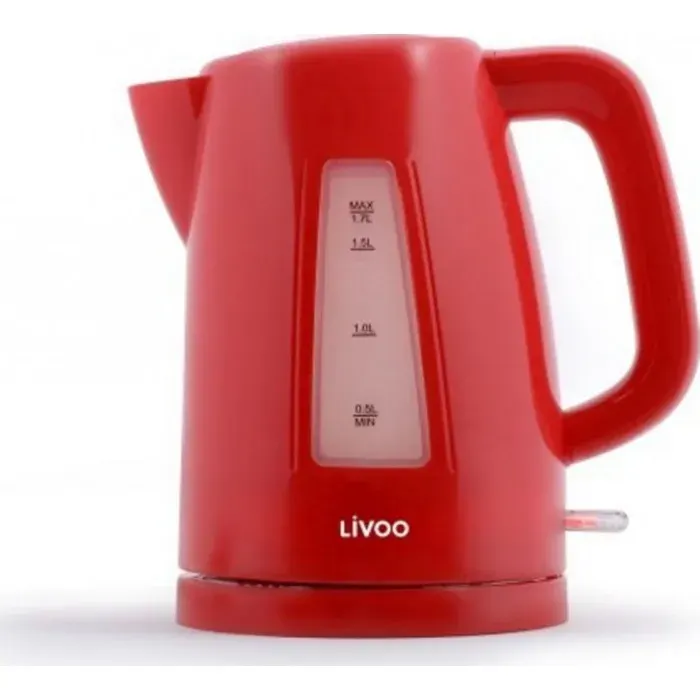 Bouilloire sans fil électrique - LIVOO - Rouge - 17 L - 2200 Watt - Anti-calcaire