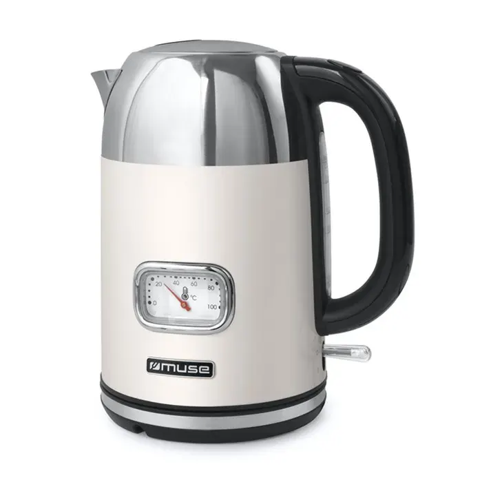 Bouilloire sans fil MUSE MS-020 SC - indicateur de température de leau - 2200W - Filtre amovible et lavable - Capacité de 1.7 L