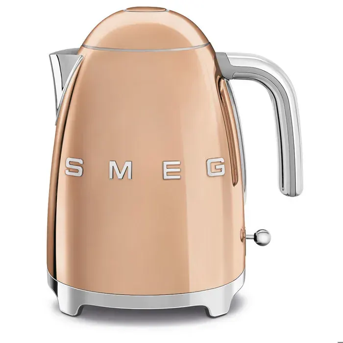 Bouilloire SMEG Années 50 - 2400W cuivre KLF03RGEU - 1.7L - Base chromée et filtre inox anti-calcaire
