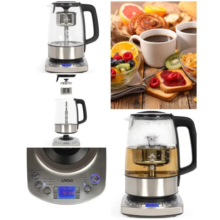 Bouilloire théière automatique - LIVOO - WDOD209 - 17 L - 2200 W - Écran LCD