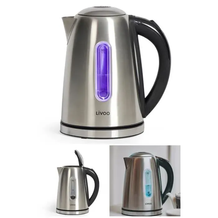 Bouilloire théière SANS FIL automatique en verre 17 L 2200 W Arrêt automatique Rotation à 360° sur son socle
