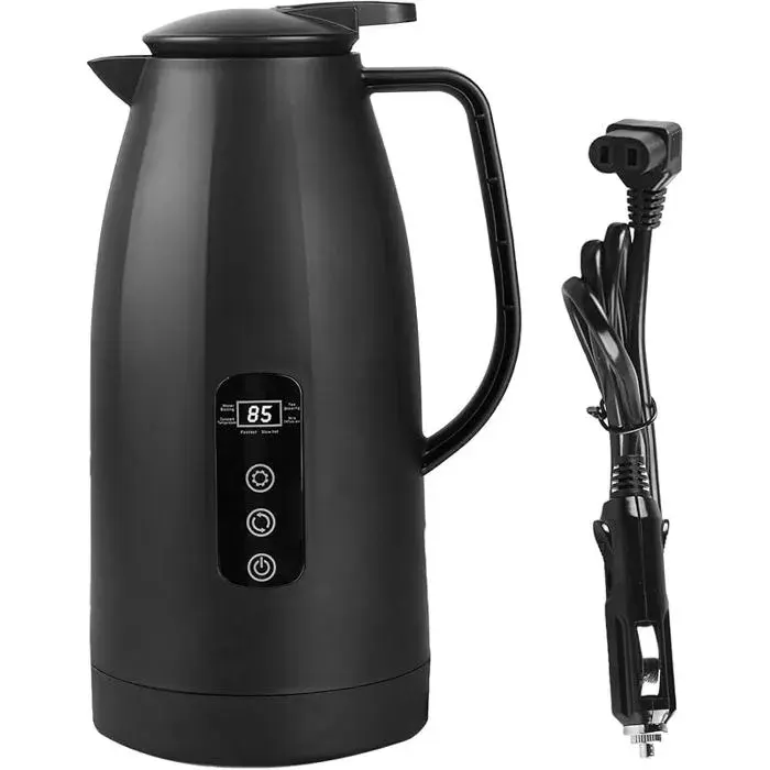 Bouilloire Voiture 12V 24V 12L Électrique Inox avec Prise Allume Cigare 24VChauffe Eau Portable pour Café Thé Voyage Camping