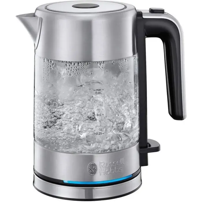 Bouilloires électriques - Fleuve - Bouilloire Compact Home 08L 2200W design verre LED filtre anticalcaire base 360°