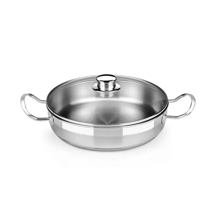 BRA Profesional Rôtissoire avec couvercle en verre de 32 cm inox 18/10 sans antiadhésif pleine induction compatible tous feux