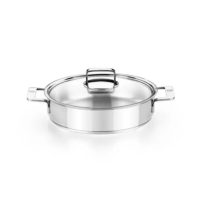 BRA Signature Rôtissoire avec couvercle 30 cm inox 18/10 sans antiadhésif résistant à lusure triple fond full induction