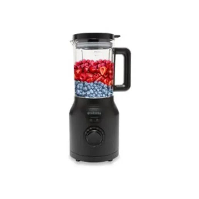 Brabantia Blender - 1200W - 17L - Blender à smoothies - Verre - Broyeur à glace - 9 vitesses - Noir