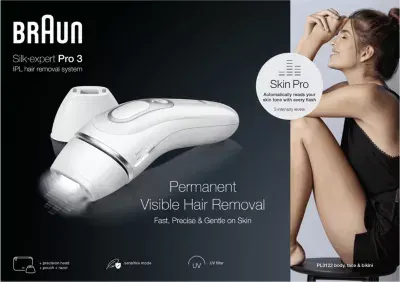 Braun - Epilateur Lumière Pulsée Ipl Pl3122 Silk-Expert Pro 3, 2 Têtes, 1 Rasoir Gillette Venus, Pochette — vue 10
