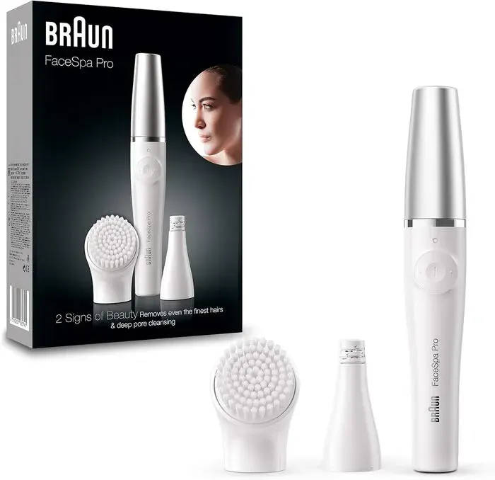 Braun FaceSpa Pro 910 Épilateur avec capuchon argenté Blanc/argenté