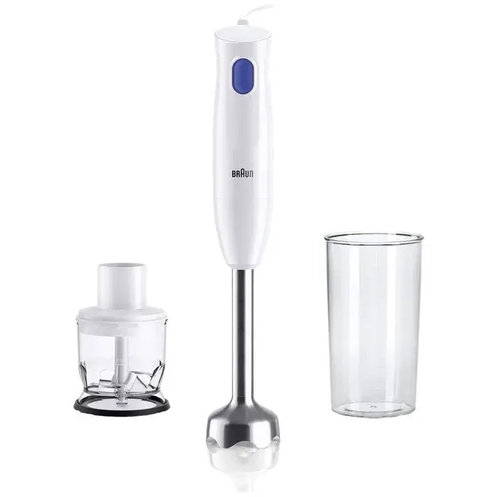 Braun HB101AI-MQ10.201MWH Mixeur plongeant 450 W sans BPA avec embout hâchoir blanc
