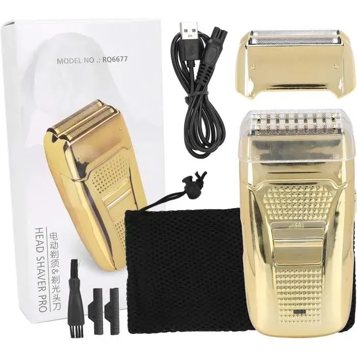 Braun Rasoirs Électriques Hommes Rechargeable Électrique Rasoir À Reciprocité Portable Hommes Barbe Tondeuse Rasoir Hine Or[J331]
