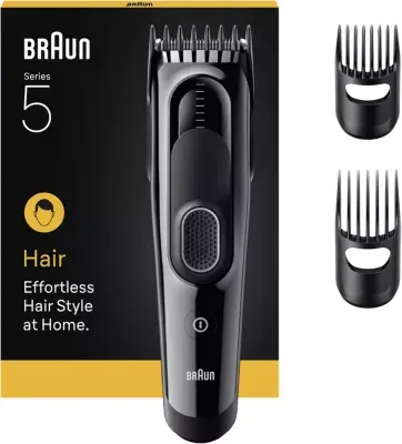 Braun - Tondeuse Cheveux Hc5530, Molette Réglable, 17 Hauteurs De Coupe, Précision 3 Mm, Autonomie 50 Mn