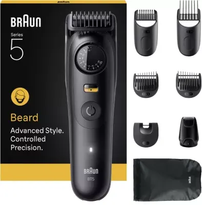 Braun - Tondeuse Multi Usages Bt5560, Molette Réglable, 40 Hauteurs De Coupe, Précision 0,5 Mm, Autonomie 120 Mn