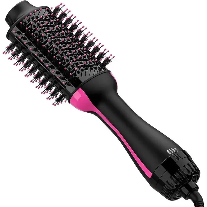 Brosse à air chaud 4en1 - 1 pièce ronde sèche-cheveux + styler + volumateur - Convient pour coiffage Étiquette