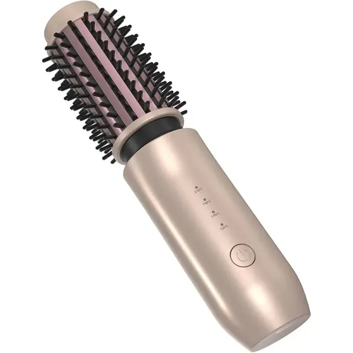 Brosse à boucler sans fil mini brosse chauffante 3 en 1 avec 4 températures fer à boucler chauffant d& 39 extérie BROSSE SOUFFLANTE