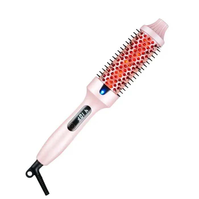 Brosse à cheveux chauffante -Fer à friser infrarouge - 30Chauffage rapide en quelques secondes - LCDAffichage de la température
