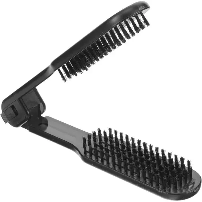 Brosse à cheveux double face pour lisseurs de cheveux-Brosse à cheveux en forme de V-Statique