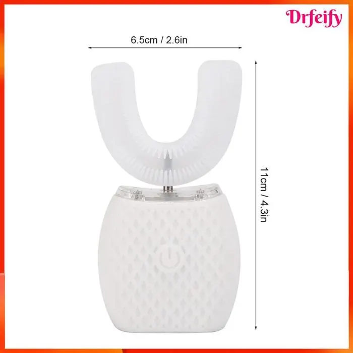 Brosse à dents électrique - AKOZON - Modèle U - Tête en U - Silicone alimentaire - Étanchéité IPX7