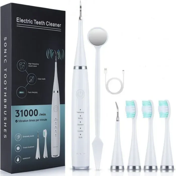 Brosse à dents électrique avec détartrage blanc