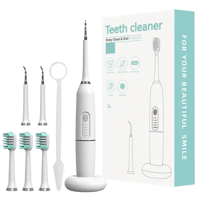Brosse à dents électrique avec hydropulseur 3-en-1 - Ultrasonique + irrigateur buccal + nettoyeur - Soin complet