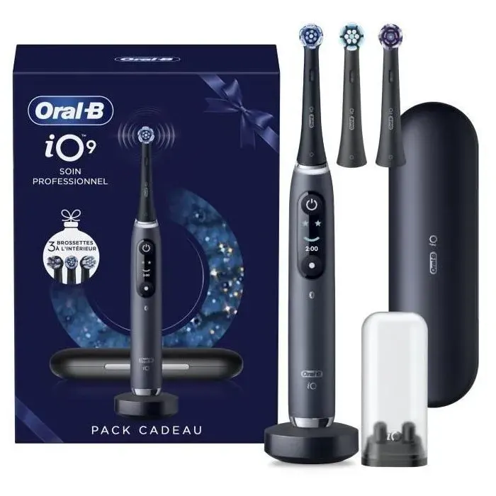 Brosse à dents électrique connectée - ORAL-B -iO 9 XMAS Edition - Noir - Mouvement oscillo-rotatif