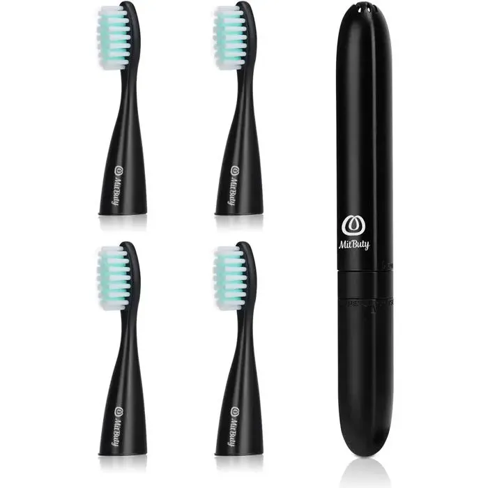 Brosse à dents électrique de voyage - VETOBIOL - Sonique portable - Étanche IPX6 - Fonctionne sur piles AAA