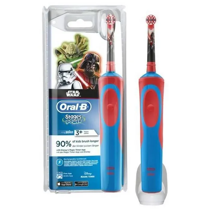 Brosse à dents électrique enfant - Oral B - Star Wars - Oscillant-rotatif - Ultra-souples - Bleu