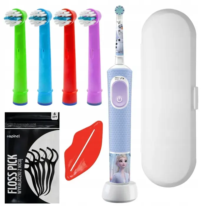 Brosse à dents électrique enfant - Oral-B - Vitality Pro 103 Frozen - avec 4 embouts et étui voyage