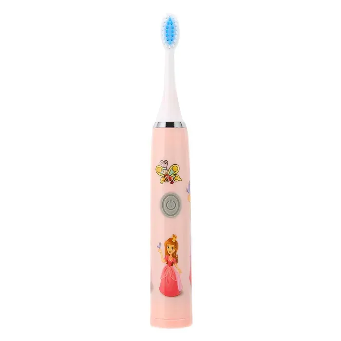 Brosse à Dents Électrique Enfants Motif Dessin Animé Brosse à Dents Étanche à Poils Doux Alimentée Par Pile 1.5V