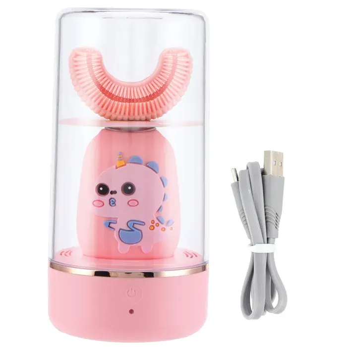 Brosse à dents électrique intelligente automatique en forme de U pour enfants de 2 à 7 ans.