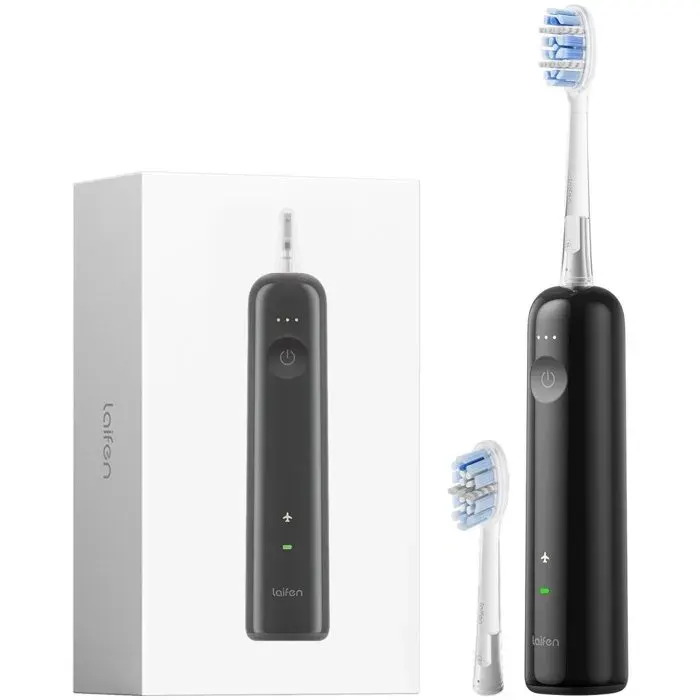 Brosse à dents électrique - LAIFEN - Wave - Noir - Mouvement sonique - Rechargeable
