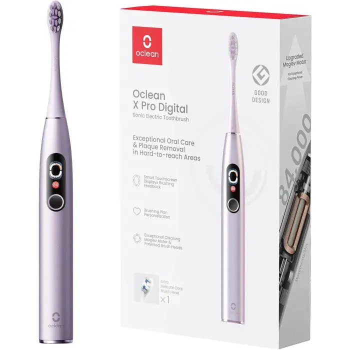 Brosse à dents électrique - OCLEAN - X Pro Digital - Violet - 84000 mouvements/min - 3 modes