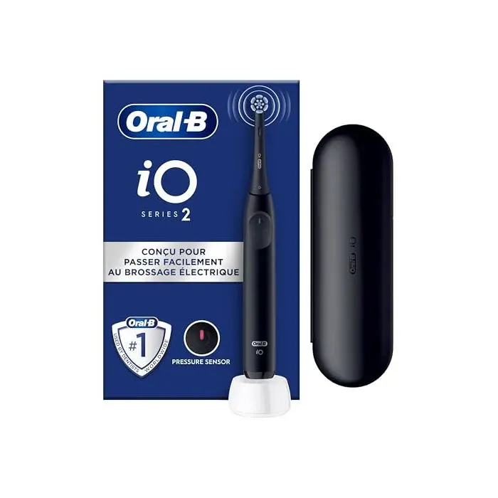 Brosse à dents électrique - ORAL-B - iO 2 - 3 modes - Doux pour gencives - Noir
