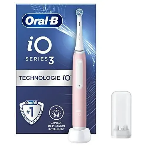 Brosse à dents électrique - ORAL-B - iO 3 - Rose - Technologie de micro-vibrations - Capteur de pression Smart